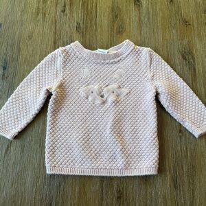 4/20$ Carter's Light Pink Textured Baby Sweater with Fox Detail size 9 months